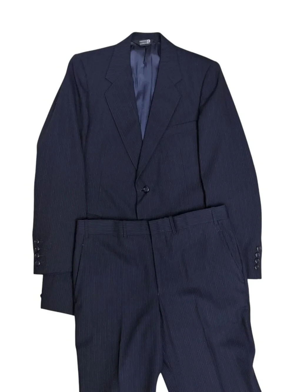 PIERRE CARDIN Vintage WOOL SUIT Blue Luxury Blazer Dress Pants Business Mens 40R